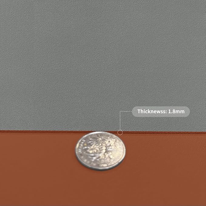 Leather Dresser Cover,1.8mm Thick,14x96 Inch,Dresser Protector Top,Dresser Top Protector,Dresser Cover Top,Dresser Top Cover,Dresser Cover Top for Bedroom.(Brown+Gray,14x96)