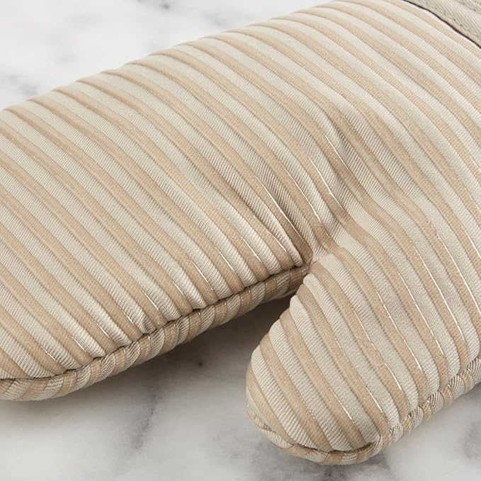 KITCHENAID Quilted Cotton Terry Cloth Oven Mitt, Pot Holder, Kitchen Towel 4-Pack Set, Heat Resistant, Silicone Grip, 16"x26", 7"x13" & 7"x10", Milkshake