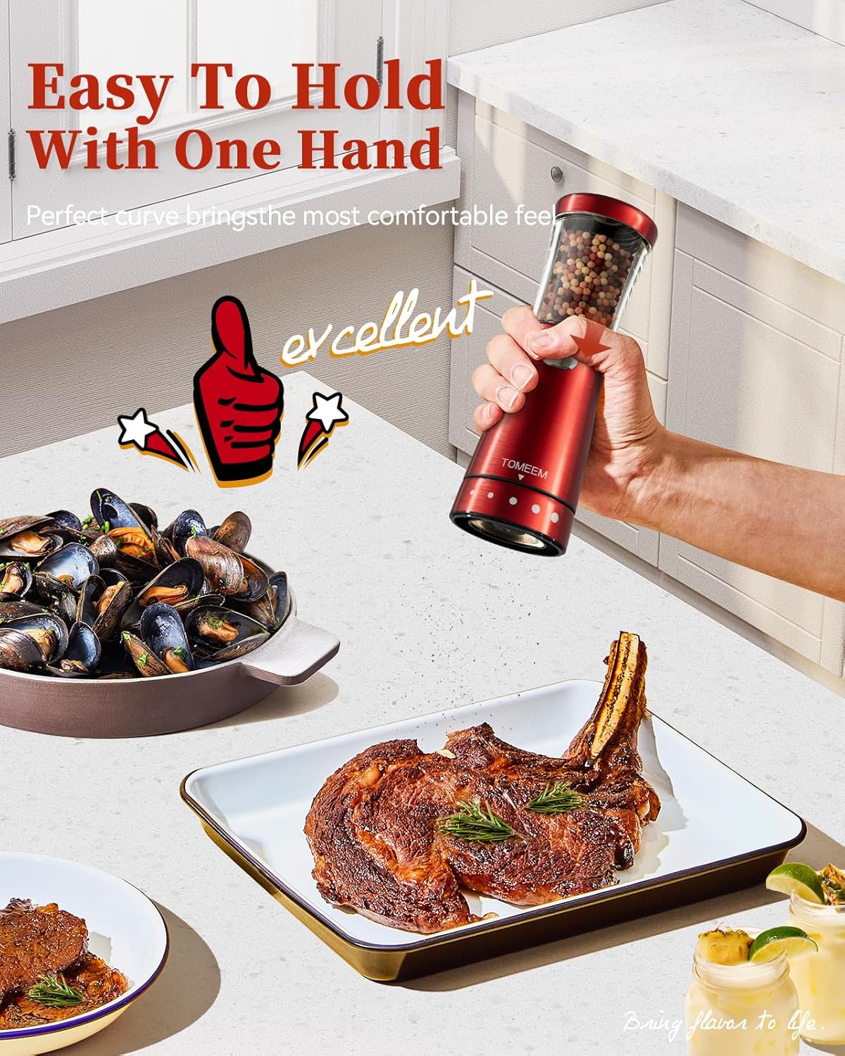 Electric Salt and Pepper Grinder Set with Storage Base, Stainless Steel Rechargeable Salt and Pepper Grinder Set with 4.5 oz Large Capacity, 1.8" Wide Mouth, Adjustable Coarseness, Ideal for Kitchen