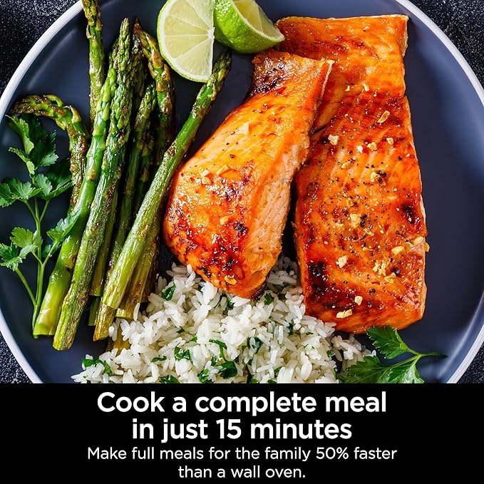 Ninja Combi All-in-One Multicooker, Oven, & Air Fryer, Complete Meals in 15 Mins, 14-in-1 Functions, Combi Cooker + Air Fry, Bake, Roast, Slow Cook and More, 3 Accessories, Stainless Steel, SFP701