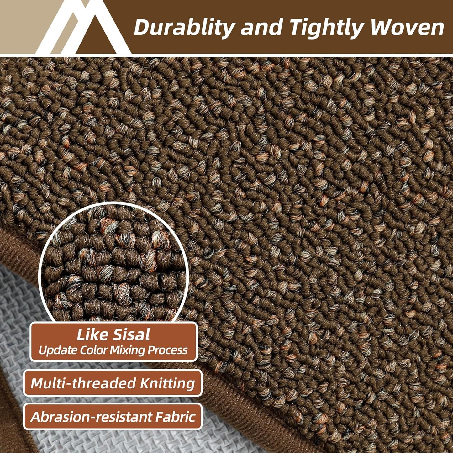 COSY HOMEER Kitchen Rugs and Mats 2PCS Non Slip Kitchen Mats for Floor Washable Stain Resistant Kitchen Runner Rug Sets Absorbent Kitchen Floor Mat 20"x32"+20"x48",Brown