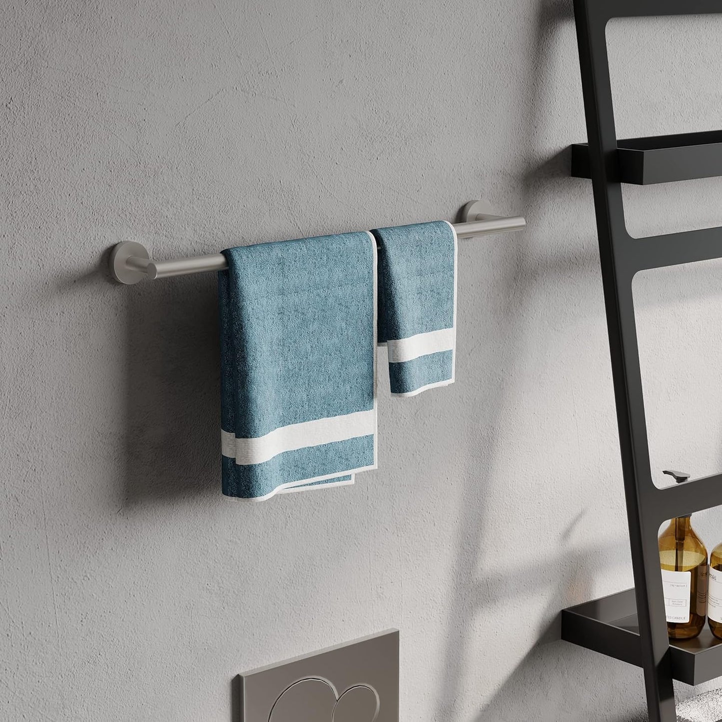 24 Inch Brushed Towel Bar Towel Rack for Bathroom Kitchen Hand Towel Holder Dish Cloths Hanger SUS304 Stainless Steel RUSTPROOF Wall Mount (Brushed Grey)
