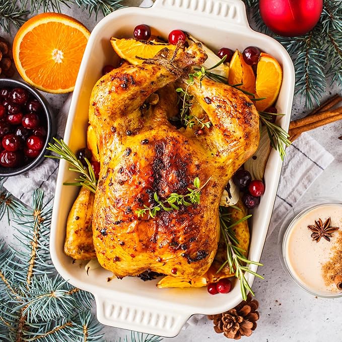 Sunvivi Roaster Oven with Self-Basting Lid,20 Quart Electric Roaster with Removable Pan & Rack,150-450°F Full-Range Temperature Control with Defrost/Warm Function,Stainless Steel,Grey