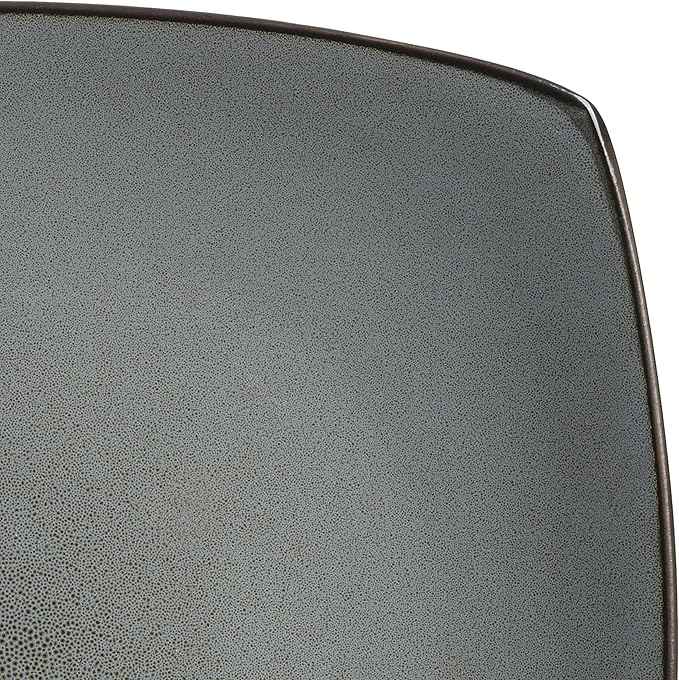 Gibson Elite Soho Lounge Square Reactive Glaze Stoneware Dinnerware Set, Service for 4 (16pc), Eclipse